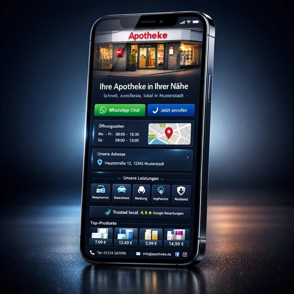 Phone preview of a professional landing page